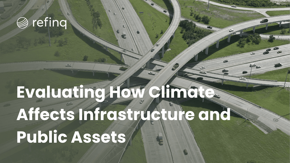 Flooded urban road with damaged infrastructure highlighting climate change impact on public assets